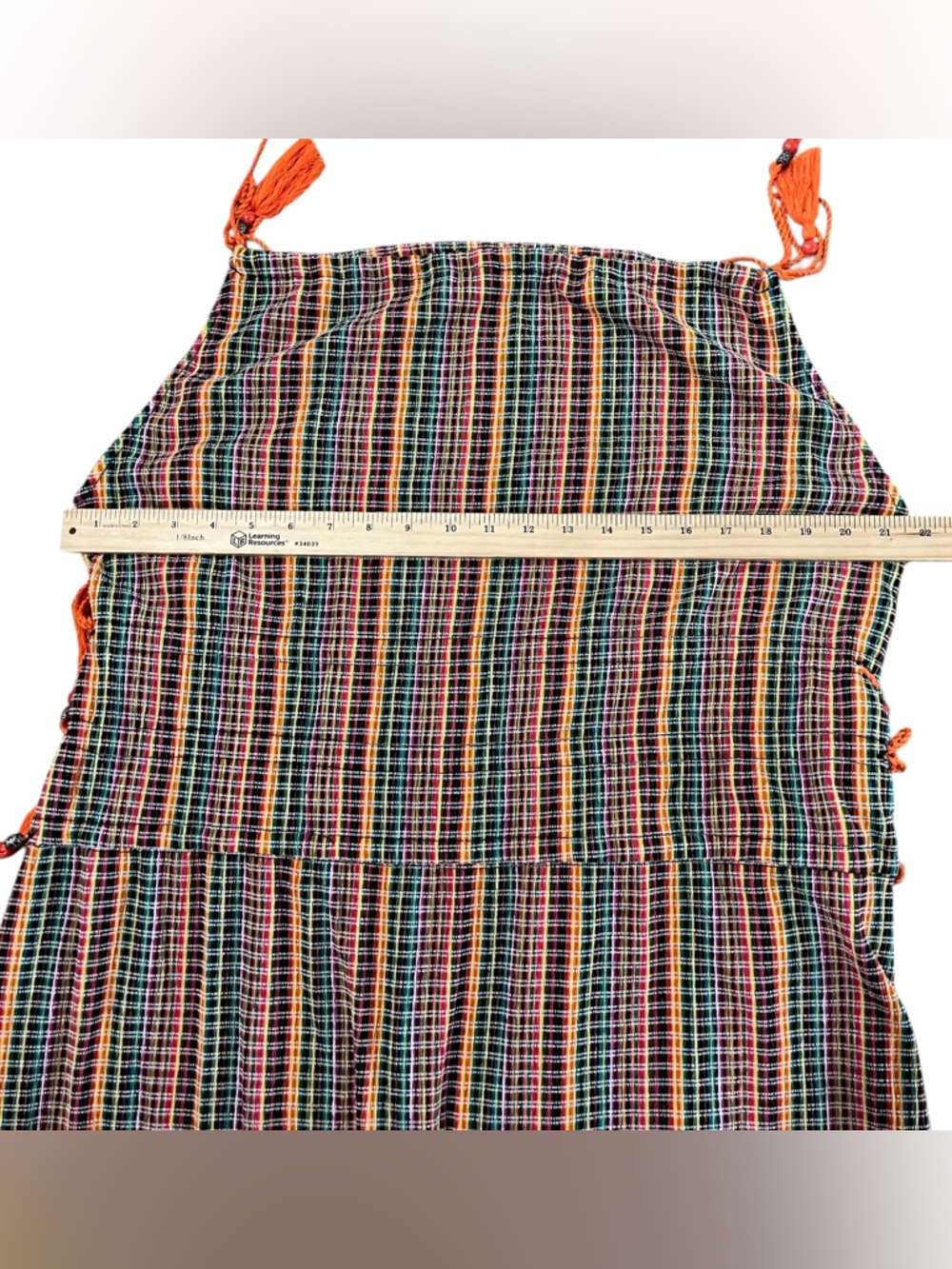 Zara Multicolored Plaid Tassel Maxi Dress Size Small - Picture 3 of 14